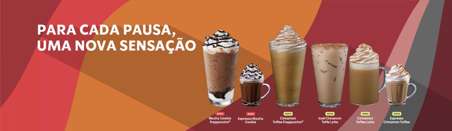 Imagem das promoções e dos produtos oferecidos no starbucks